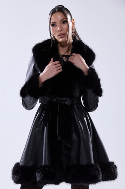 ADRIENNE FUR TRIM COAT