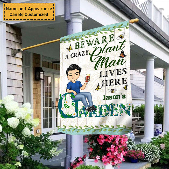 A Crazy Plant Lover Lives Here - Garden Flag - Personalized Custom Garden Flag
