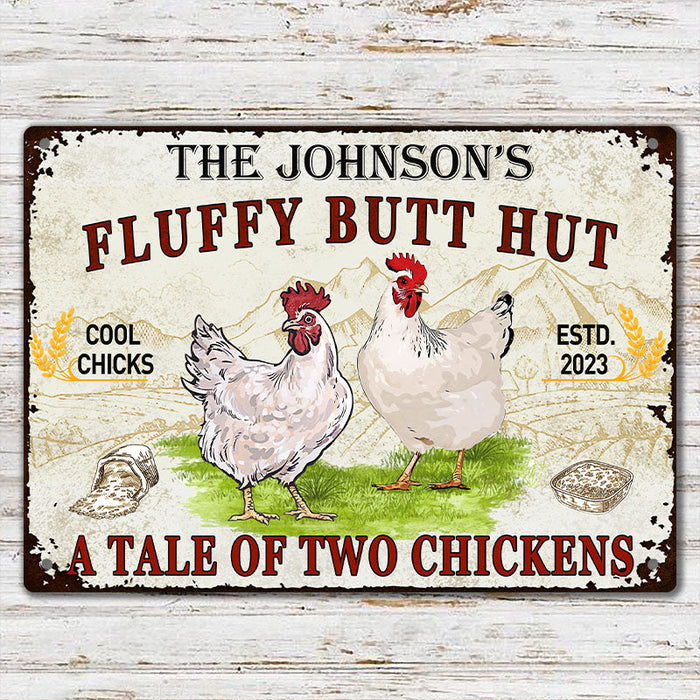A Tale Of Two Chickens - Customized Classic Metal Signs, Chicken Signs