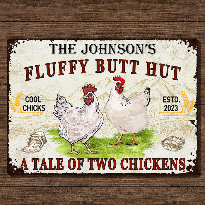 A Tale Of Two Chickens - Customized Classic Metal Signs, Chicken Signs