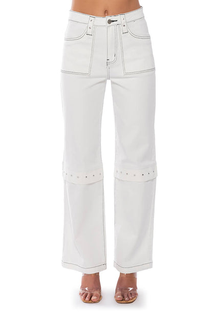 ADDY HARDWARE EMBELLISHED RELAXED FIT JEANS