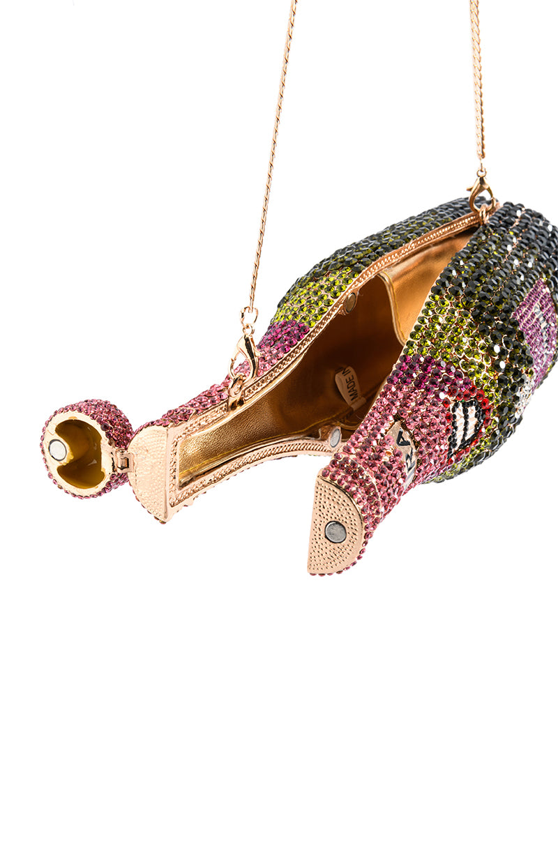 AKIRA BIRTHDAY POP CHAMPAGNE RHINESTONE PURSE