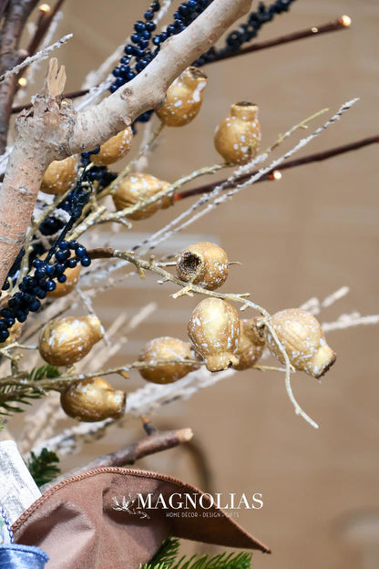 Antique Gold Metallic Berry Spray
