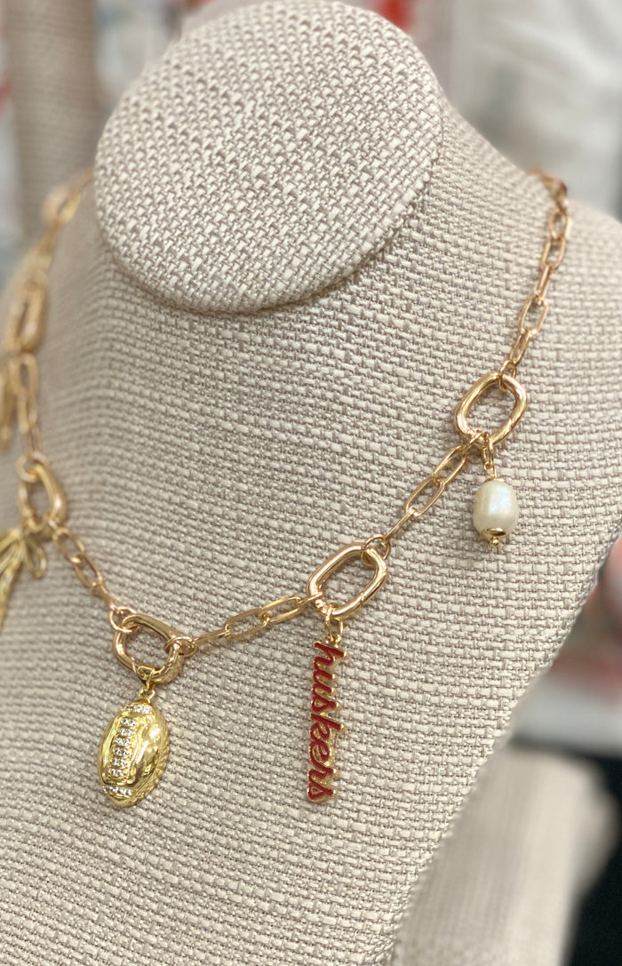 Avery Multi-Charm Collector Necklace Base in Shiny Gold