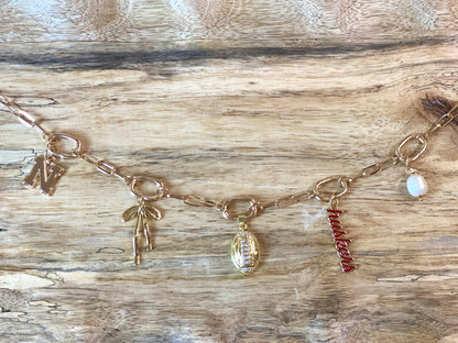 Avery Multi-Charm Collector Necklace Base in Shiny Gold
