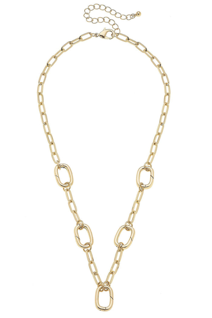Avery Multi-Charm Collector Necklace Base in Shiny Gold