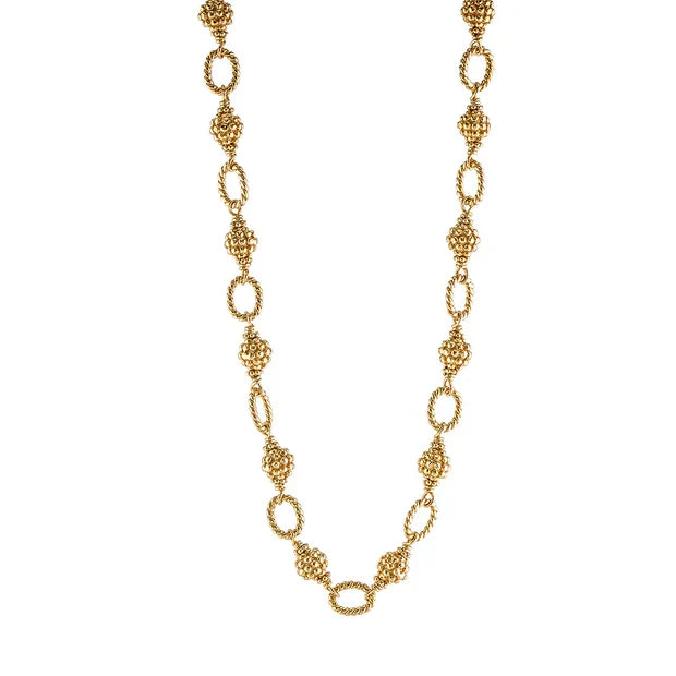 Berry and Bead Chain, 24in, Gold