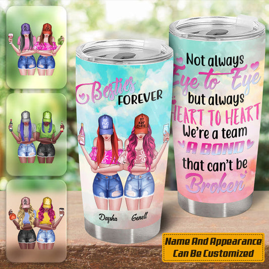 Bestie Custom Tumbler Besties Forever A Bond Can't Be Broken Personalized Best Friend Gift