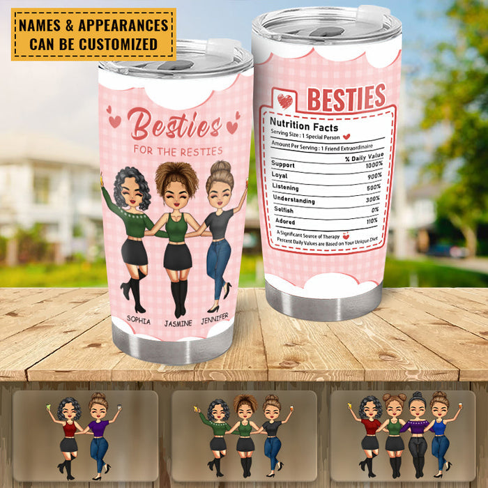 Besties Nutrition Facts - BFF Bestie Gift - Personalized Custom Tumbler