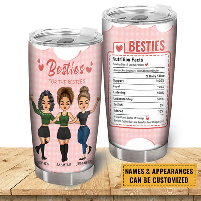 Besties Nutrition Facts - BFF Bestie Gift - Personalized Custom Tumbler