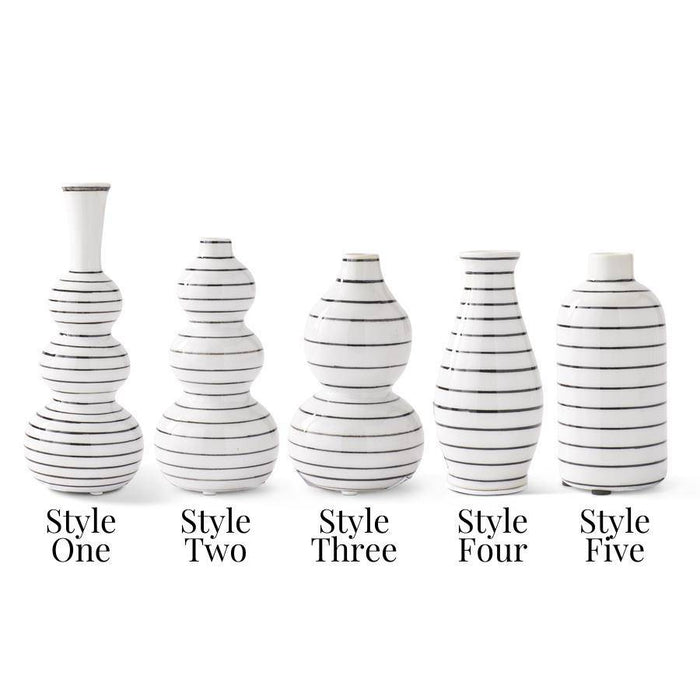 Black & White Stripe Bud Vases - The Preppy Bunny