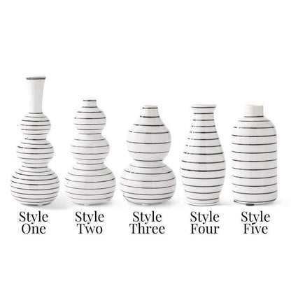 Black & White Stripe Bud Vases - The Preppy Bunny
