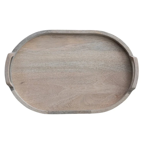 Bleached Oval Mango Wood Tray