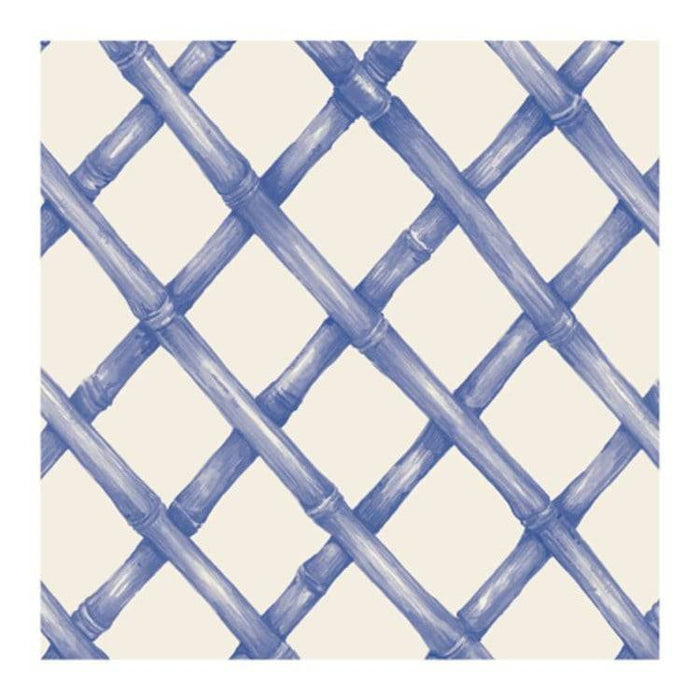 Blue Lattice Paper Cocktail Napkins - The Preppy Bunny