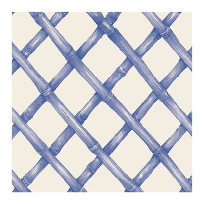 Blue Lattice Paper Cocktail Napkins - The Preppy Bunny