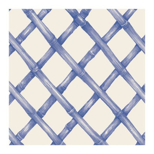 Blue Lattice Paper Cocktail Napkins - The Preppy Bunny