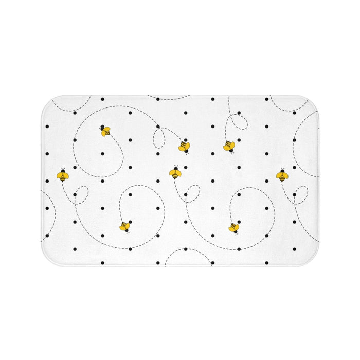 Kids Bath Mat Neutral Bumble Bees, Bathroom Decor, Kids Modern Decor | Pippa + June