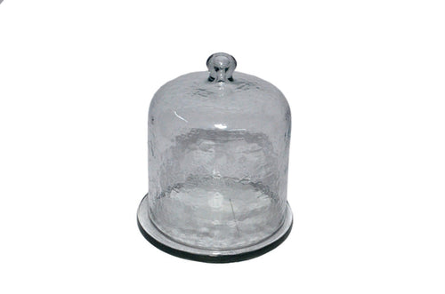 Cake Recycled Glass Dome & Plate