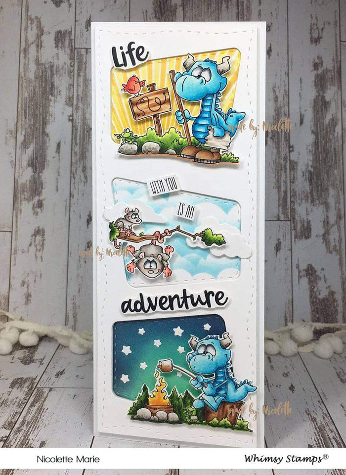 Camping Dragons Clear Stamps - Whimsy Stamps