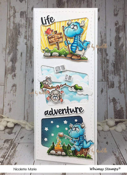 Camping Dragons Clear Stamps - Whimsy Stamps