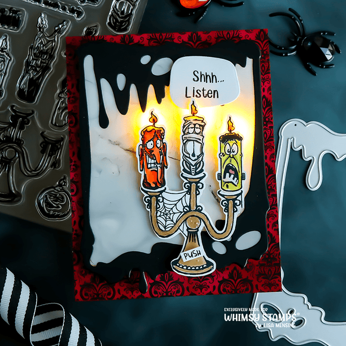 Candle Creeps Clear Stamps - Whimsy Stamps