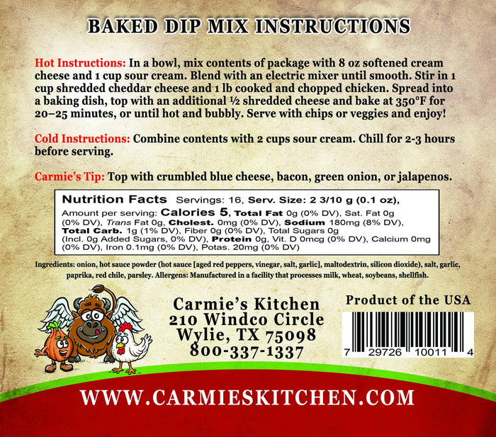 Carmie's Kitchen - Buffalo Chicken Dip & Cheeseball Mix