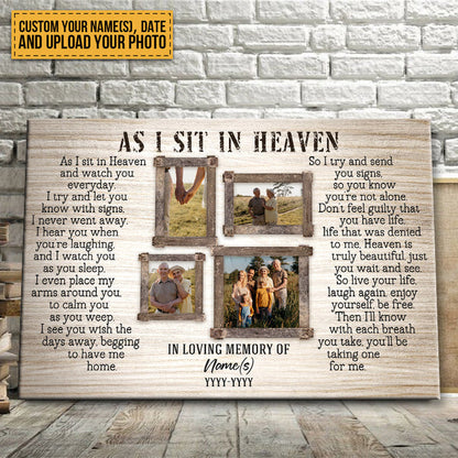Custom Photo - In Memory Gift For Loss Best Personalized -  Memorial Canvas - Personality Customized Canvas