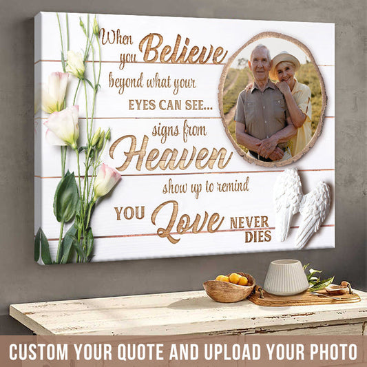 Custom Photo - Your Wings Were Ready But My Heart Was Not - Memorial Canvas - Personality Customized Canvas