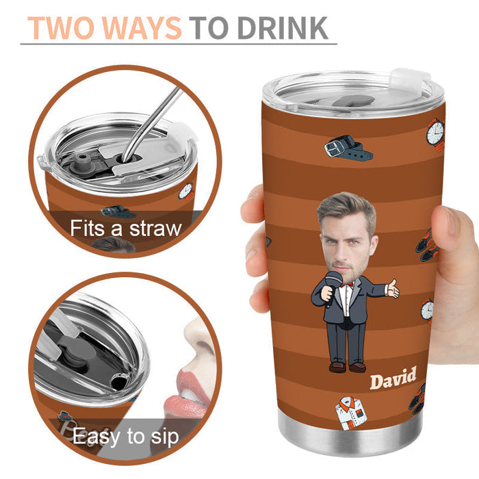 Custom Photo Best Dad Ever Father's Day Gift - Gift For Dad - Personalized Custom Face Tumbler