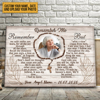 Custom Photo Canvas Prints Personalized Gifts Memorial Photo Gifts Remember me Wall Art Decor