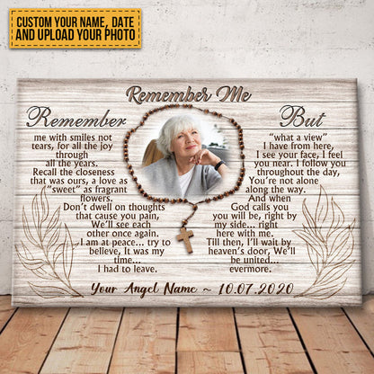 Custom Photo Canvas Prints Personalized Gifts Memorial Photo Gifts Remember me Wall Art Decor
