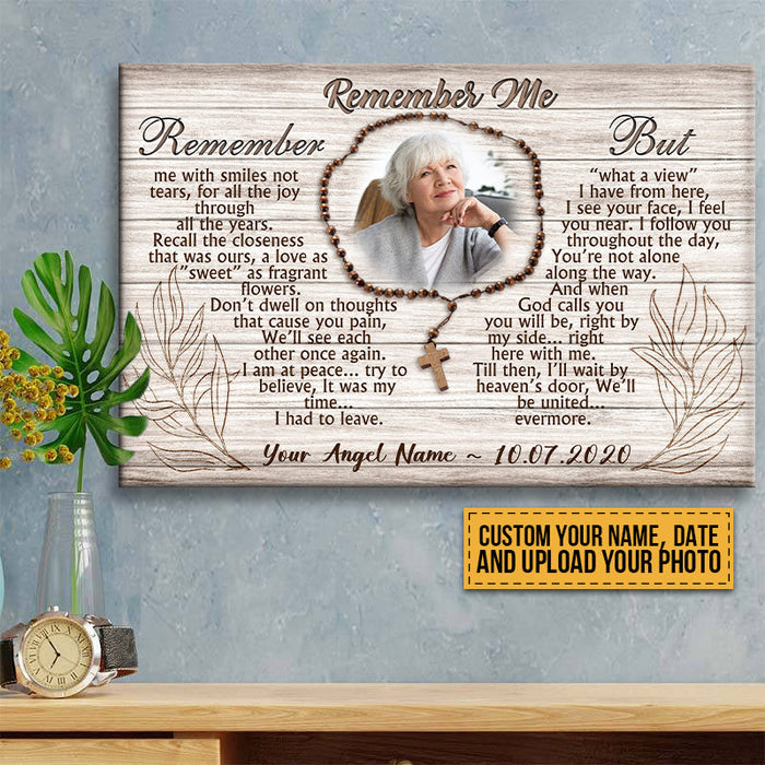 Custom Photo Canvas Prints Personalized Gifts Memorial Photo Gifts Remember me Wall Art Decor