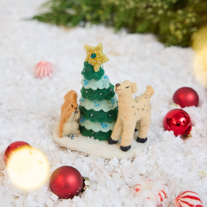 Deer & Squirrel Decorating Tree Ornament