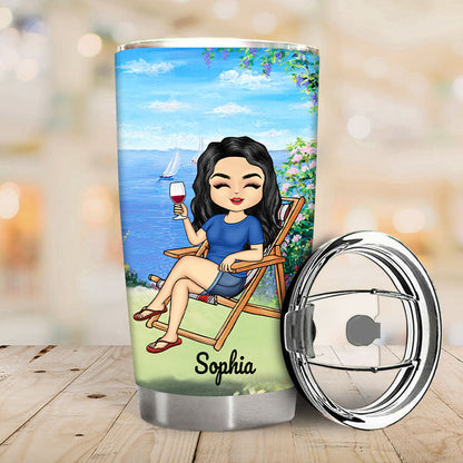 Drink In My Hand Toes In The Sand - Summer Vibe Tumbler - Gift For Friend Personalized Custom Tumbler