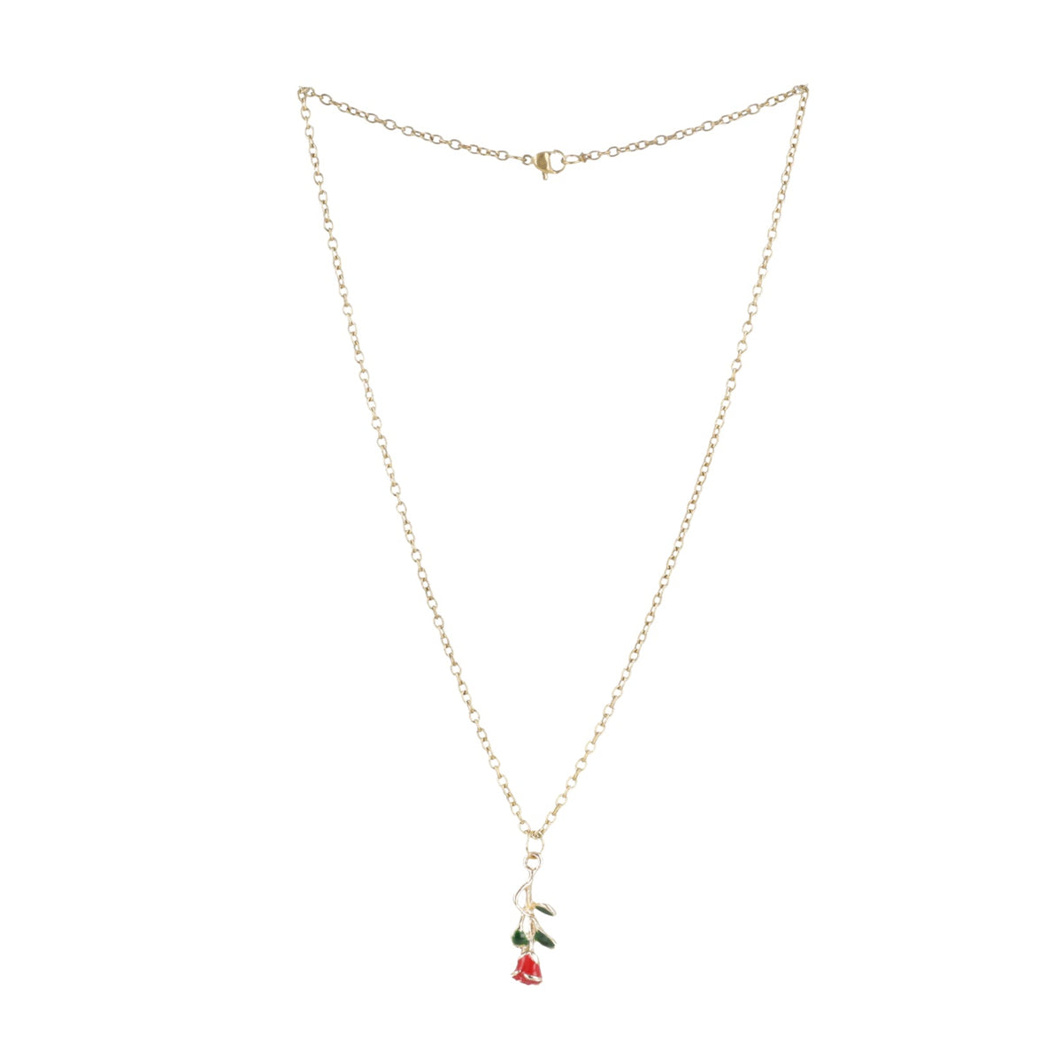 Red Enchanted Rose Necklace