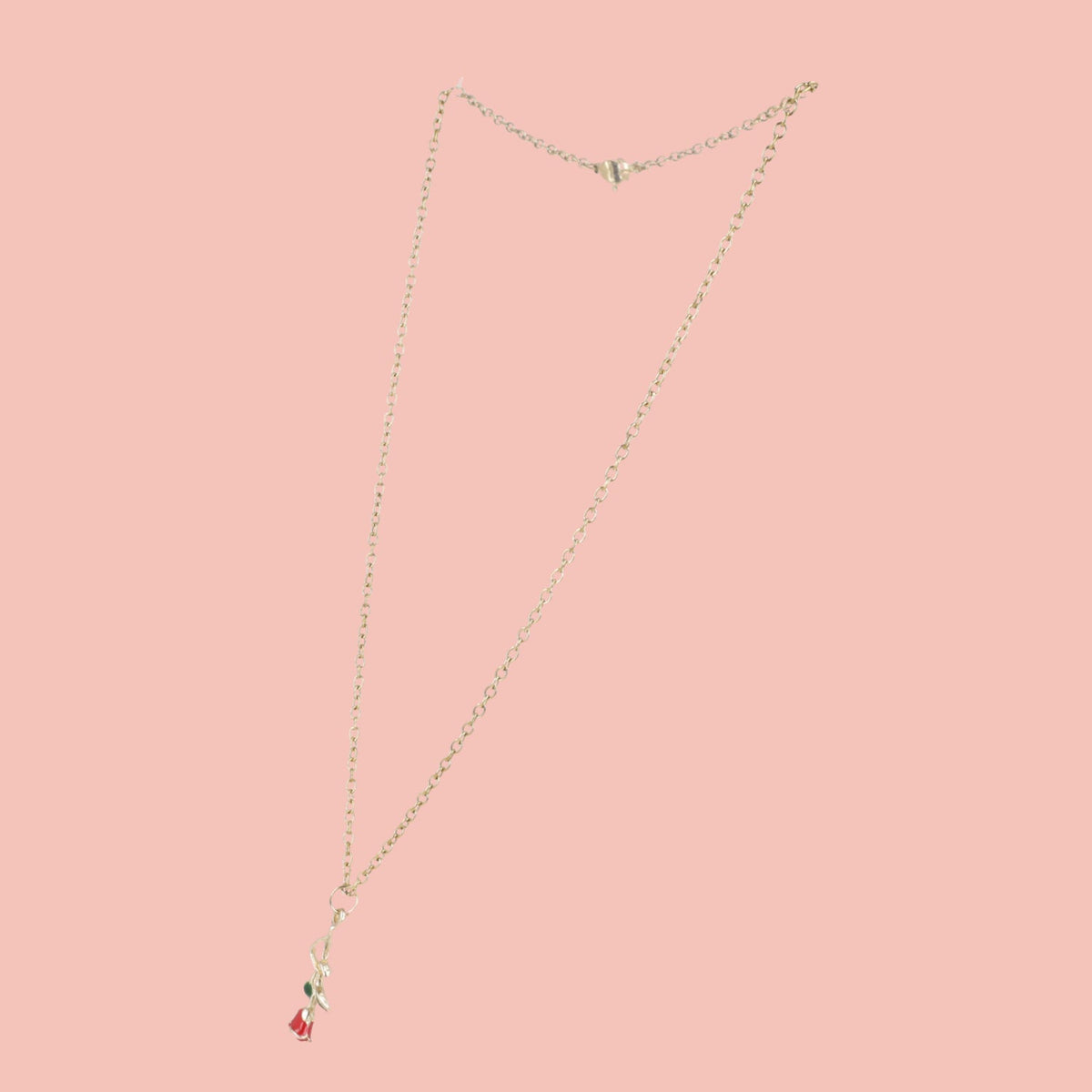 Red Enchanted Rose Necklace