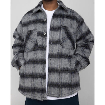 EPTM Side Slit Flannel Button Up - Charcoal button-up shirt for men