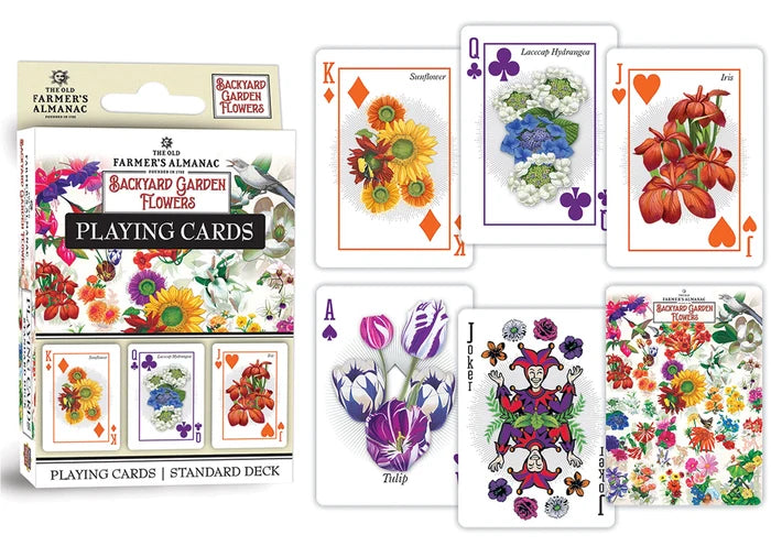 Farmer's Almanac - Backyard Garden Flowers Playing Cards - Deer Creek Mercantile