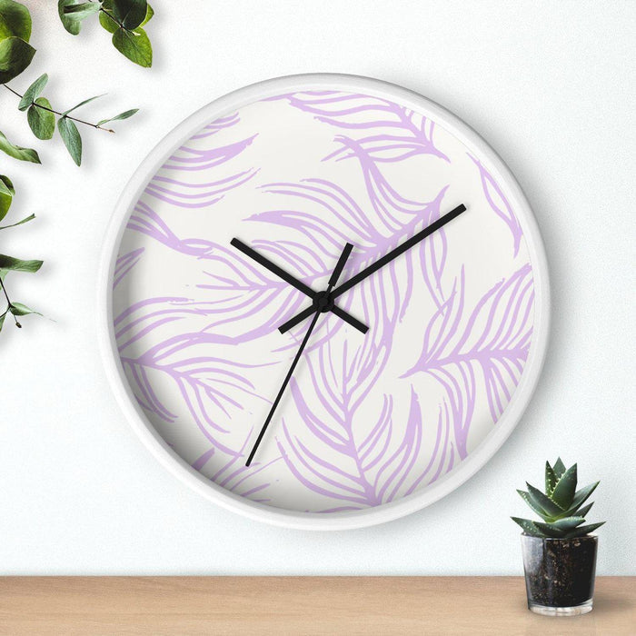 Modern Lavender Feather Wall Clock, Contemporary Wall Clock, Minimalist Wall Clock, Modern Wall Clocks