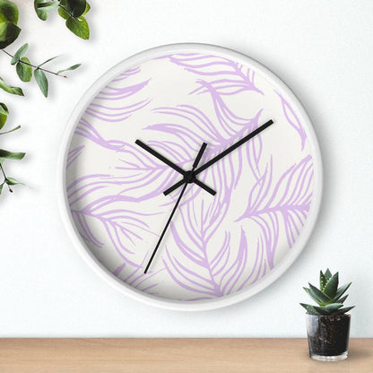 Modern Lavender Feather Wall Clock, Contemporary Wall Clock, Minimalist Wall Clock, Modern Wall Clocks
