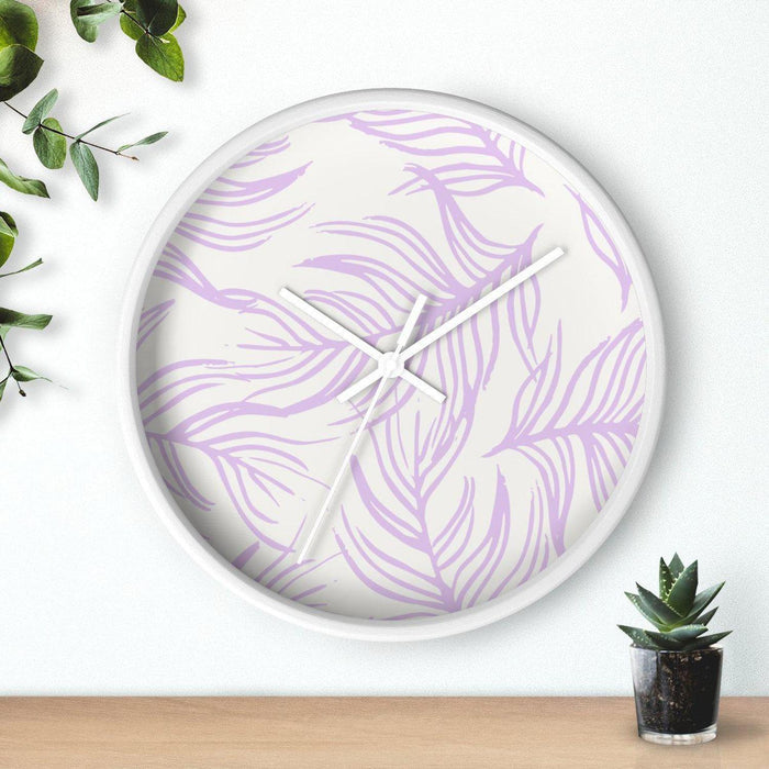 Modern Lavender Feather Wall Clock, Contemporary Wall Clock, Minimalist Wall Clock, Modern Wall Clocks