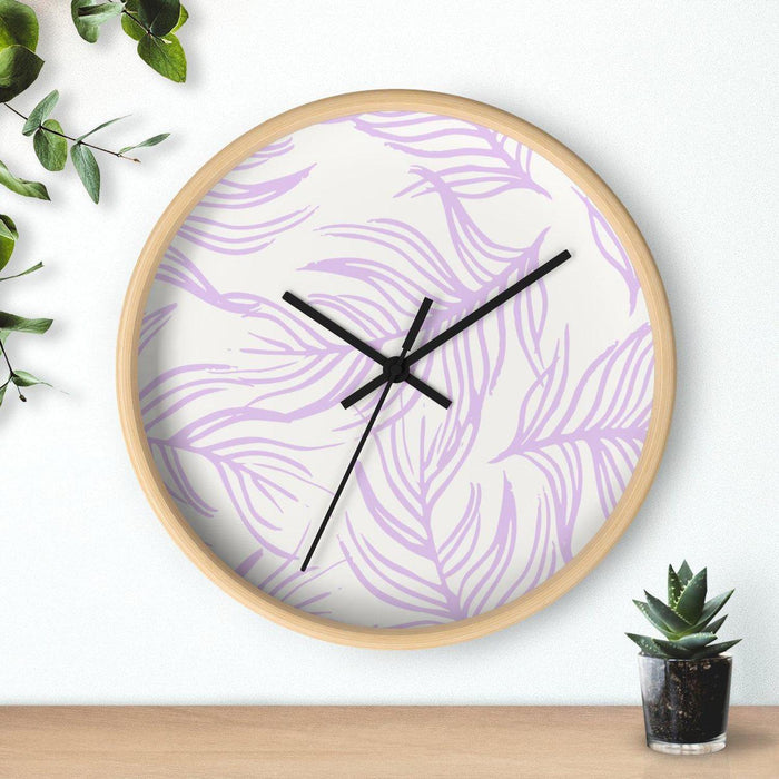 Modern Lavender Feather Wall Clock, Contemporary Wall Clock, Minimalist Wall Clock, Modern Wall Clocks