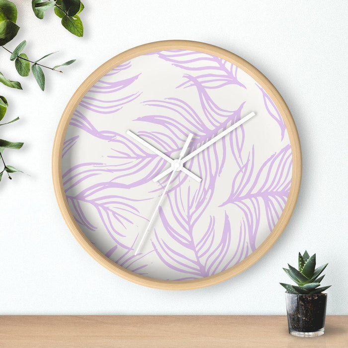 Modern Lavender Feather Wall Clock, Contemporary Wall Clock, Minimalist Wall Clock, Modern Wall Clocks