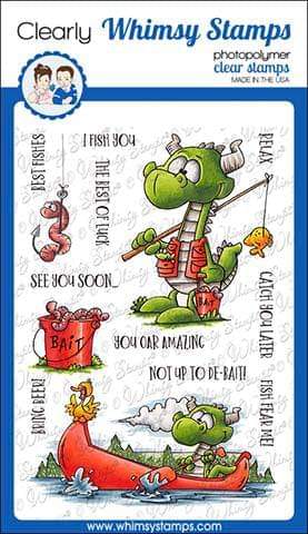 Fishing Dragons Clear Stamps - Whimsy Stamps