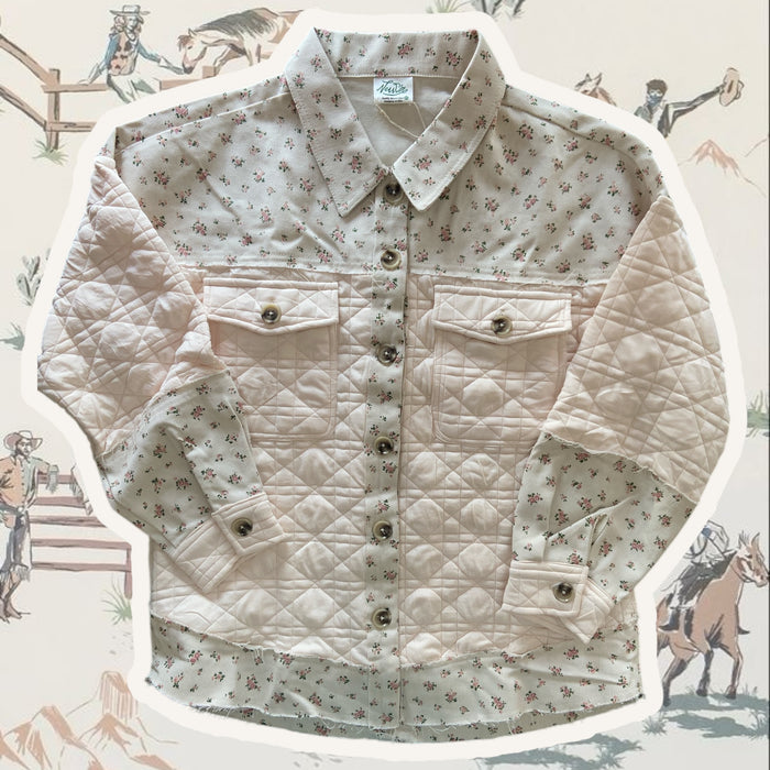 Floral Oversized Jacket *Cream/Pink - Deer Creek Mercantile