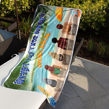 Friends Don't Let Friends Beach Alone - Bestie Towel - Gift For Bestie Personalized Custom Beach Towel