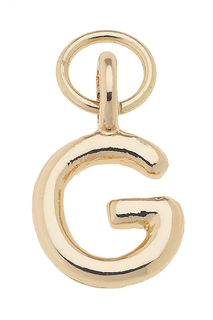 Gold G mini initial charm for jewelry gift from Magnolias Home Decor