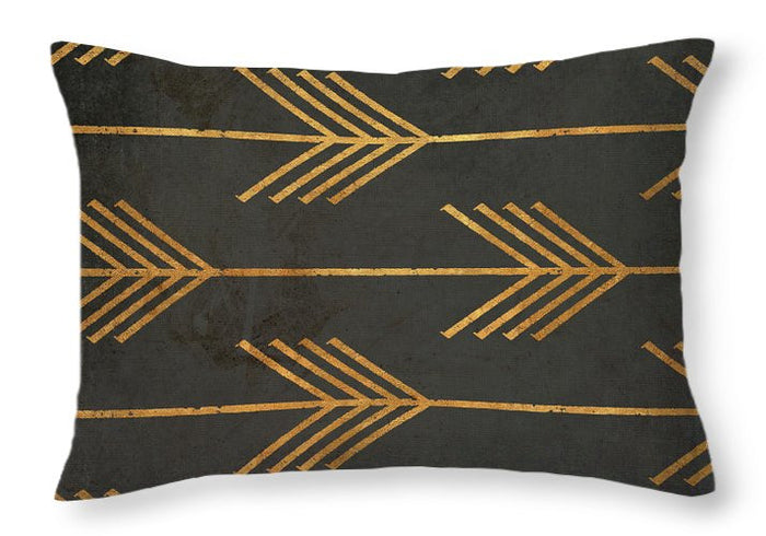 Gold Arrow Modele II Throw Pillow