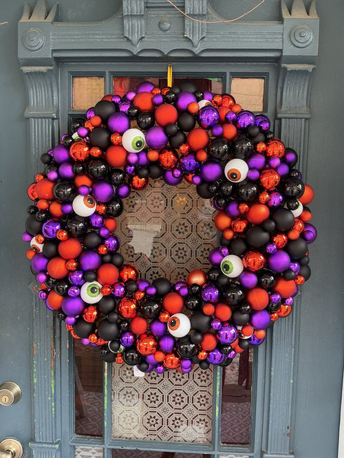 Halloween Mixed Ball Glitter Eyeball Wreath