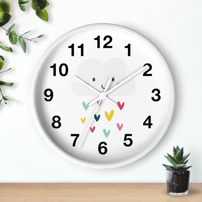 Kids Wall Clock, Happy Cloud Wall Clock, Silent Non Ticking Wall Clock, Children's Wall Clock, Nursery Wall Clock, Toddler Wall Clock, Baby Room Clock, Playroom Wall Clock, Girls Bedroom Wall Clock, Kids Room Decor, Made in the USA | Pippa + June